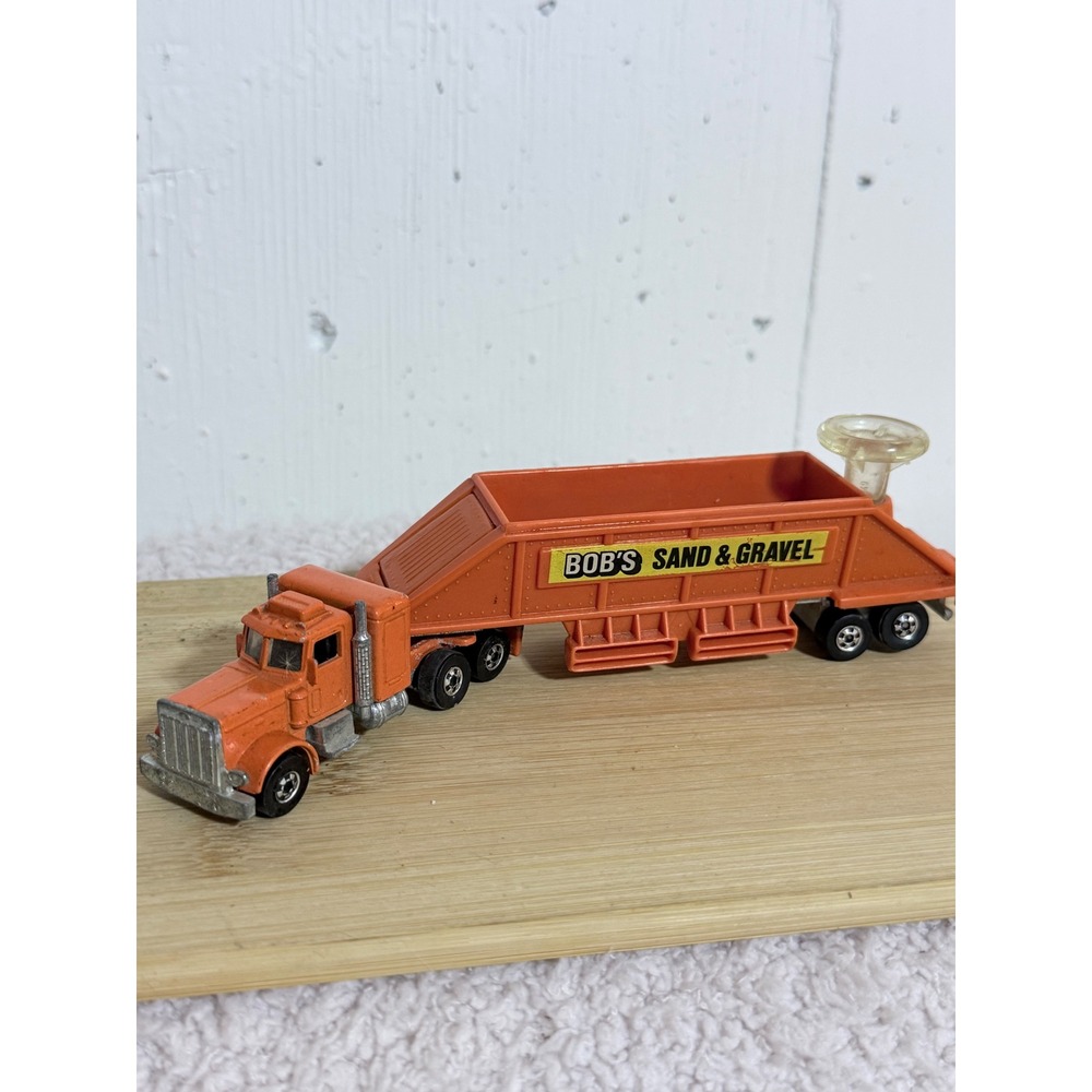 Hot Wheels Steering Rigs Peterbilt Semi Truck Bobs Sand Gravel Trailer 1980